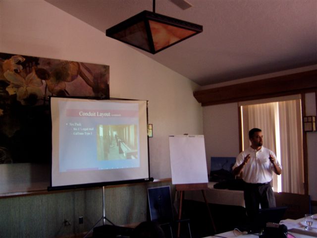 Jose De Alba, Caltrans District 6, talked about fiber optic network/topology design on state highways.