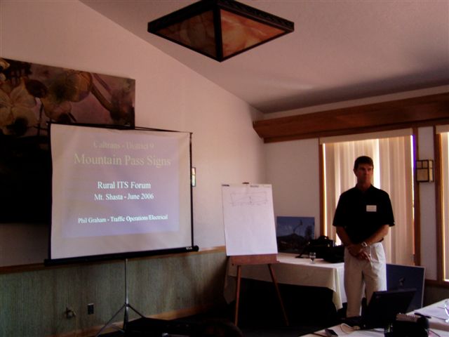 Phil Graham described Caltrans District 9’s mountain pass signs.