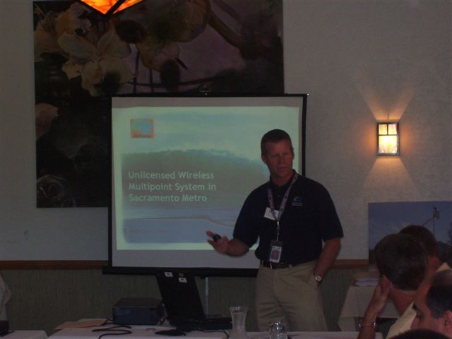 Dean Campbell, Caltrans District 3, explained the unlicensed wireless multipoint system in sacramento metro.
