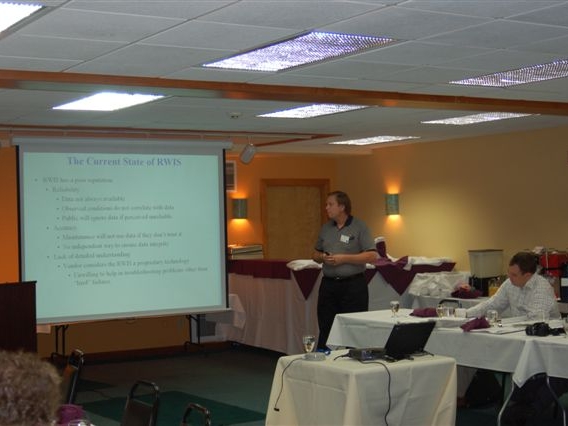 Ken Beals, Caltrans, talked about the trials and tribulations of RWIS.