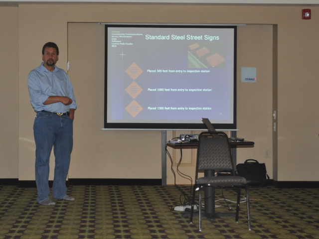 Mike Pannone, a Data Processing Manager with the Alaska Department of Transportation & Public Facilities, describes the components and technical capabilities of the mobile inspection station for commercial vehicles that he helped deploy.