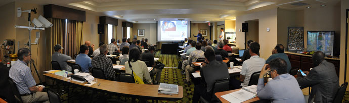 Meeting room during 2017 technical presentations.